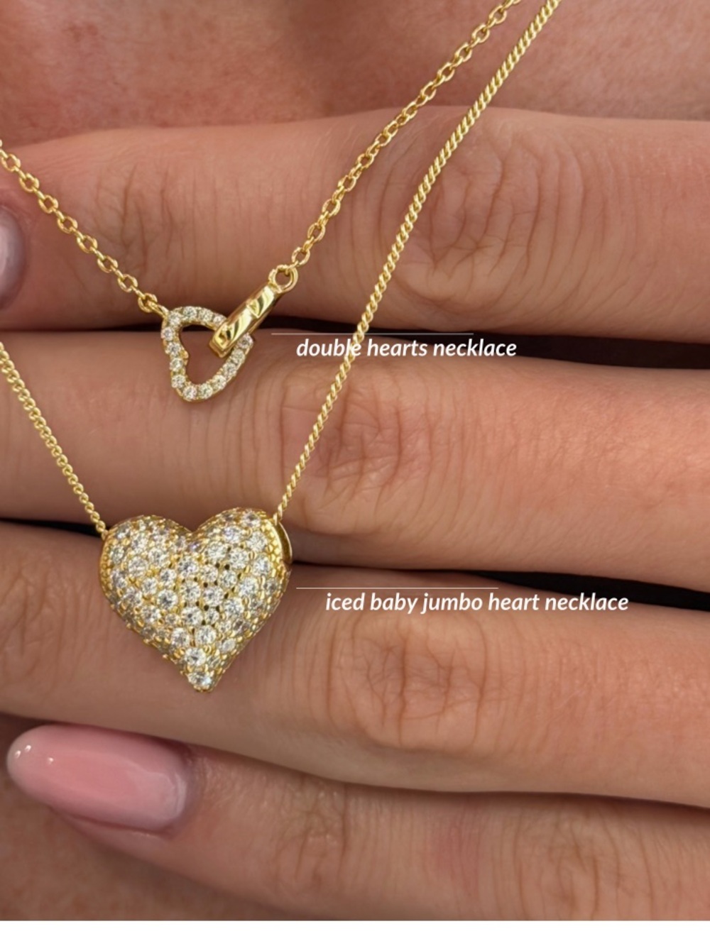 ep jewels Iced Baby Jumbo Heart Necklace NIB - Picture 2 of 7